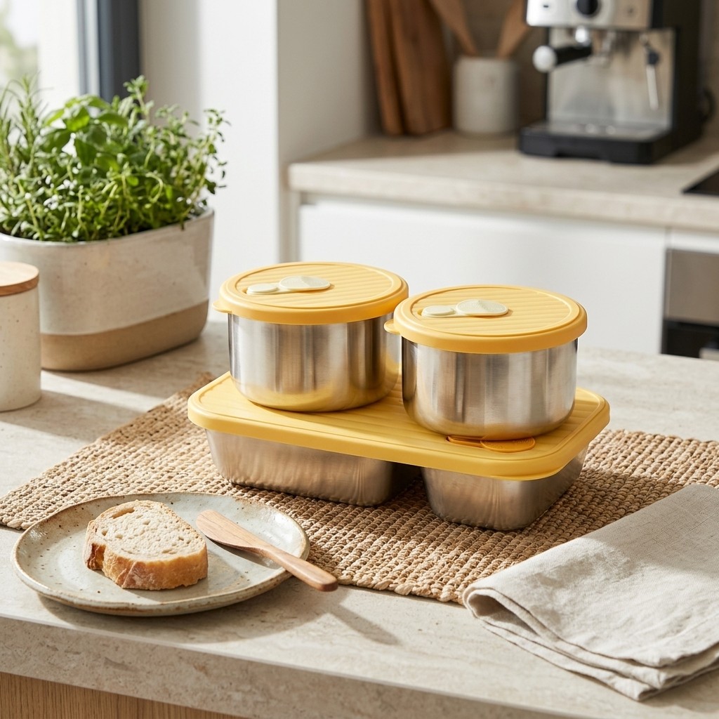 Food Storage Oven Safe - Contenitore per il pranzo in acciaio