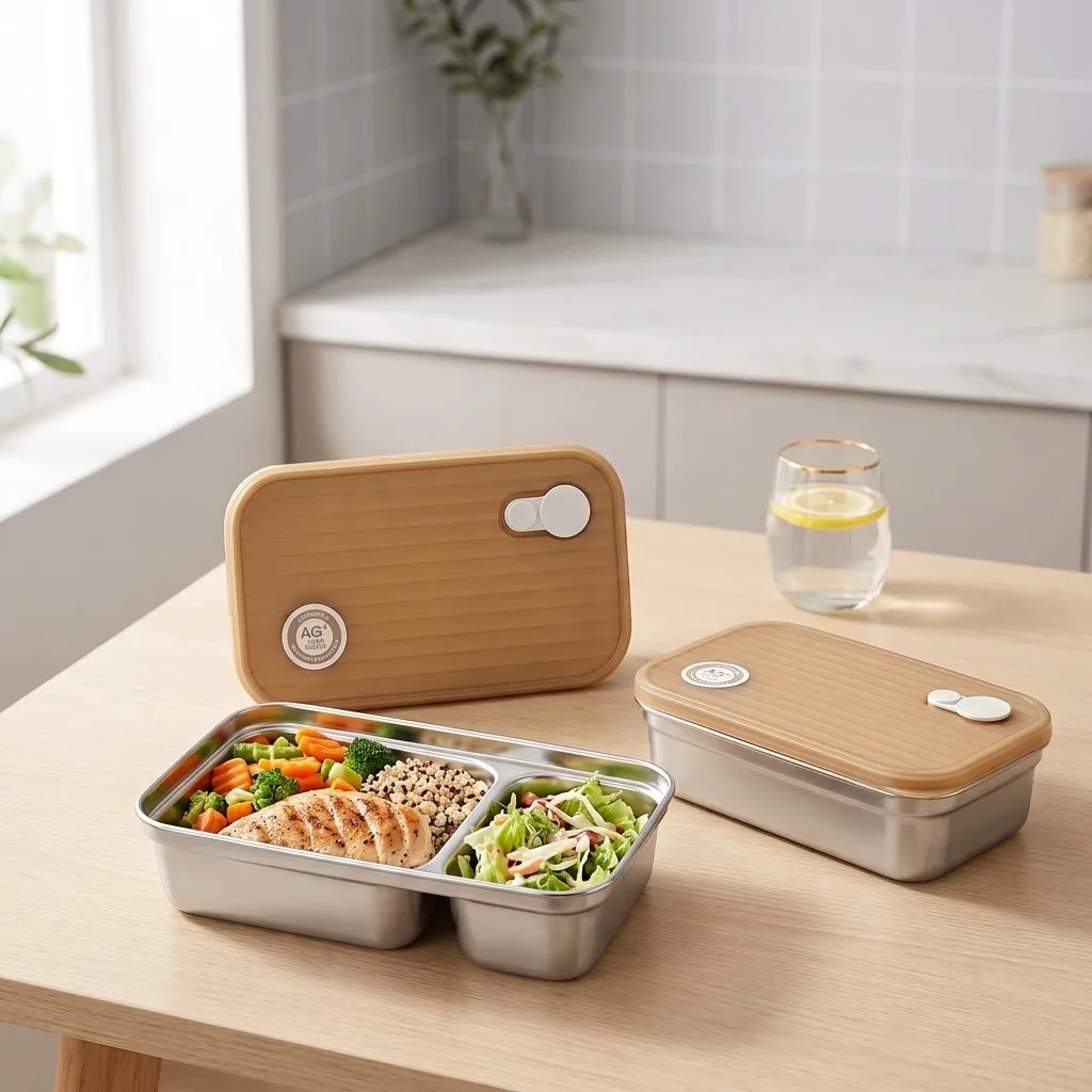 Food Storage With Dividers - Contenitore per il pranzo in acciaio